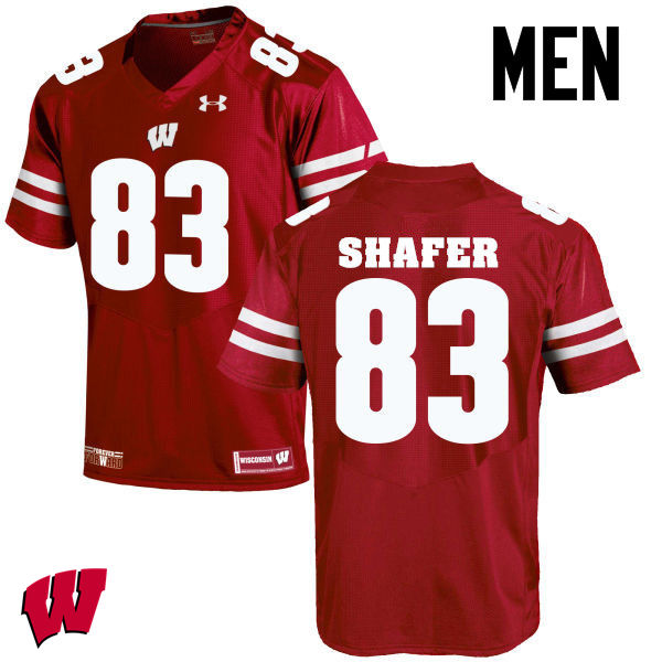Men Wisconsin Badgers #83 Allan Shafer College Football Jerseys-Red